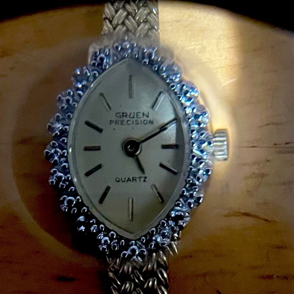 Gruen Accessories - Vintage Women's Gruen Vintage Diamond Italy Gold Tone Watch